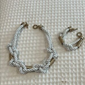 Elegant Gold and Silver Rope Jewelry Set